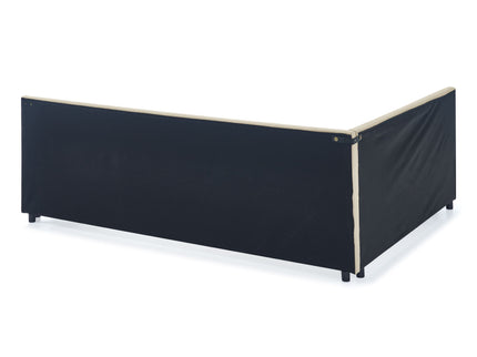 Mid-Century Storage Upholstered Tufted Bed Frame With Backrest And Armrests
