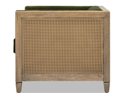Georgia - Cane Tuxedo Armchair - Olive Green