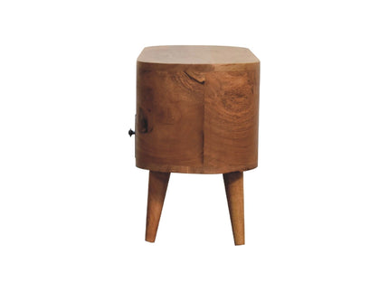 Modern Mini Rounded Entertainment Unit - Oak