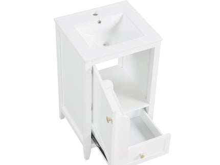 Bathroom Vanity With Sink, Soft Closing Cabinet Door, Storage Rack And Drawer