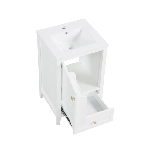 Bathroom Vanity With Sink, Soft Closing Cabinet Door, Storage Rack And Drawer