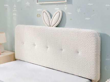 Upholstered Bed With Oversized Rabbit Ear Headboard, LED Lights & 4 Storage Drawers