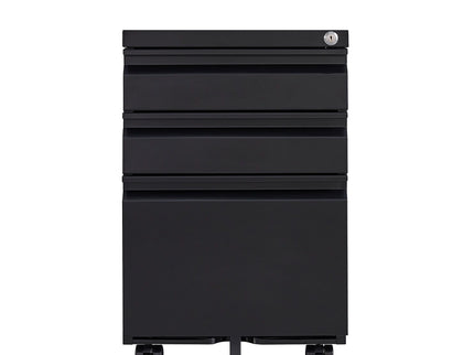 Contemporary 3 Drawer Mobile Filing Cabinet With Lock, Metal Office Storage For Legal / Letter Size