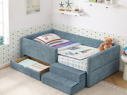 Safe Kids Bed With Guardrails And Storage