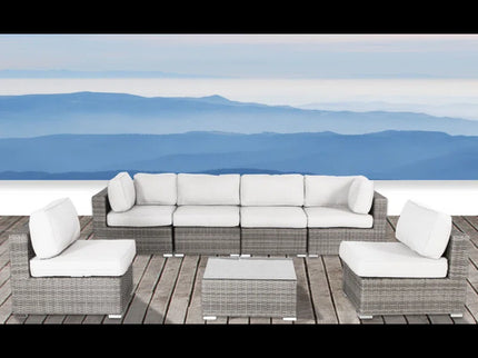 Seating Set With Cushions Handcrafted Wicker Design