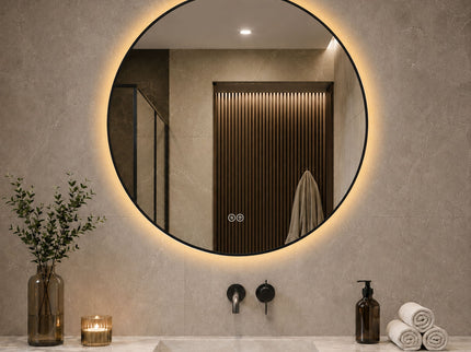 Round Framed Dimmable ED Bathroom Mirror With Anti Fog