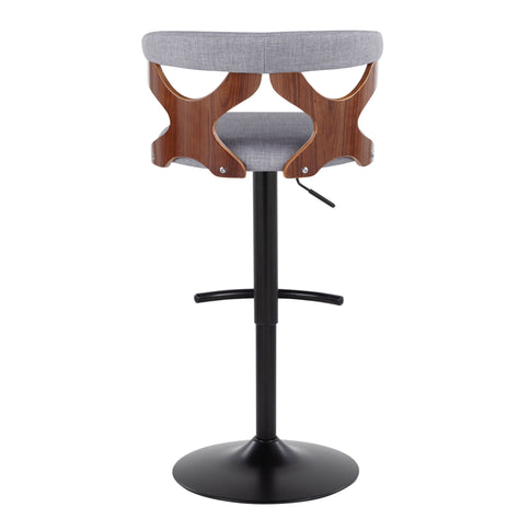 Gardenia - Contemporary Adjustable Barstool, Swivel With Rounded T Footrest (Set of 2)