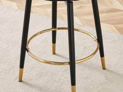 Modern Upholstered 360° Rotatable Bar Chair With Metal Legs For Dining Room (Set of 2)