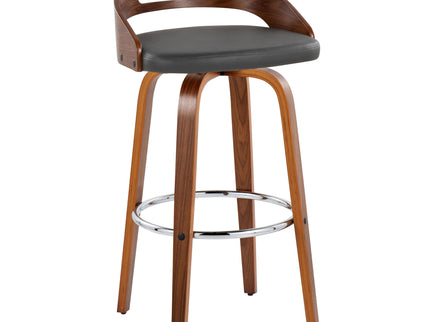 Cassis - Contemporary Fixed Height Barstool With Swivel With Round Footrest (Set of 2)
