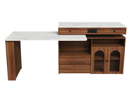 Kitchen Island With Extendable & Rotating Table