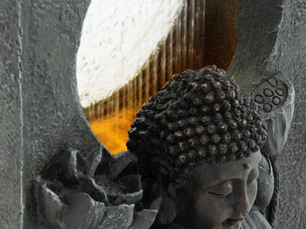 Zen - Outdoor Buddha Waterfall Fountain - Black
