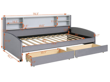Luxurious Upholstered Platform Bed With Storage Drawers