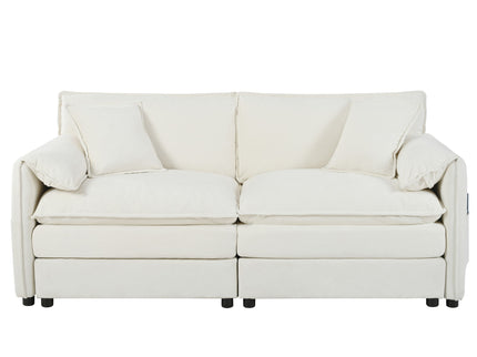 Modern Comfy Deep Seat Modular Sectional Sofa Cloud Couch With Ottoman