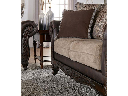 Brookridge - Rolled Arm Loveseat Sofa With Upholstery - Brown