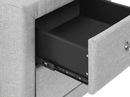 Nightstand, Storage Drawer Versatile Use, Upholstered, Transitional