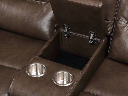 Aashi - Leather Gel Match Recliner Sofa - Brown