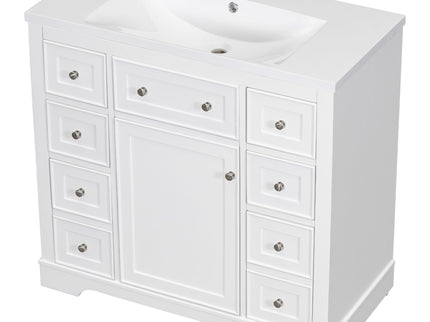 Modern Bathroom Vanity With Sink Combo, 6 Drawers And 1 Cabinet
