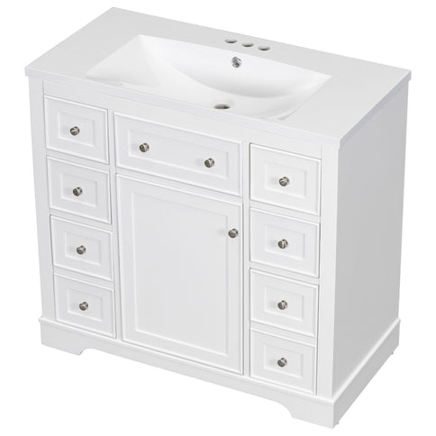 Modern Bathroom Vanity With Sink Combo, 6 Drawers And 1 Cabinet