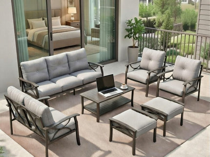 Patio Furniture Set With Coffee Table And Cushions For Backyard