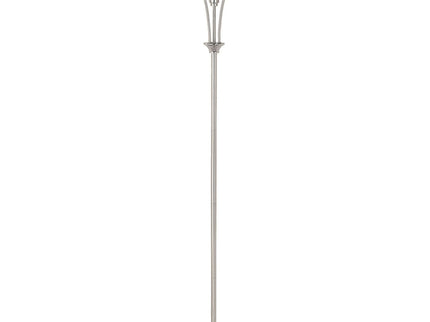 Jessa - Torchiere Floor Lamp With Soft Glass Shade - Silver