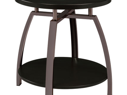 End Table With Center Shelf - Dark Gray