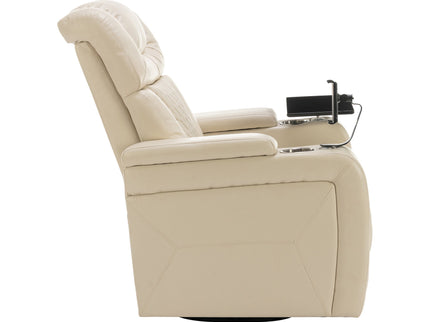 270 Degree Swivel Power Recliner With Tray Table, Phone Holder, Cup Holder, USB Port