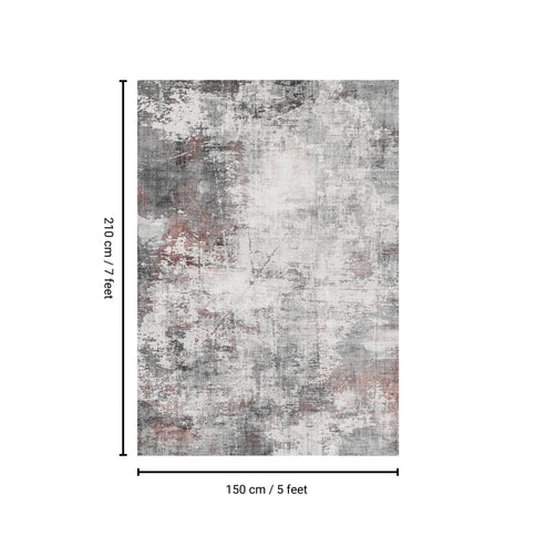 Toucan - 5' X 7' Washable Non - Slip Area Rug - Ivory / Dark Gray