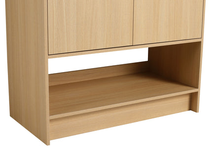 Modern Bathroom Vanity With Ceramic Sink, Freestanding Cabinet, Soft Closing Doors