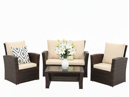 Modern Patio Set With Table And Cushions