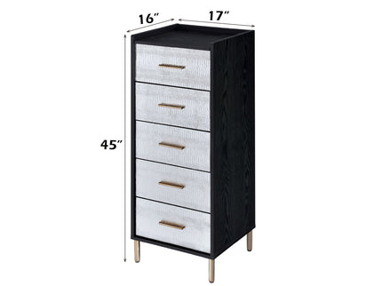 Myles - Jewelry Armoire - Black / Silver / Gold