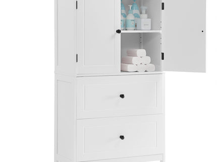 Bathroom Storage Cabinet With 2 Doors And Drawers, Adjustable Shelf