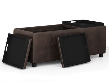 Avalon - Storage Ottoman - Distressed Brown