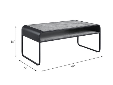 Raziela - Concrete Coffee Table - Black / Gray