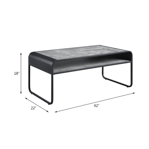 Raziela - Concrete Coffee Table - Black / Gray