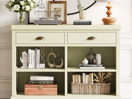 Console Table With 2 Drawers And Open Shelves