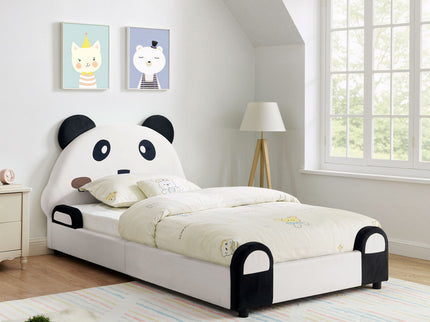 Twin Size Cute Panda Shaped Kids Bed - White / Black