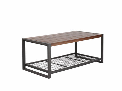 Console Coffee Table With Reclaimed Wood Finish, For Living Room - Natural