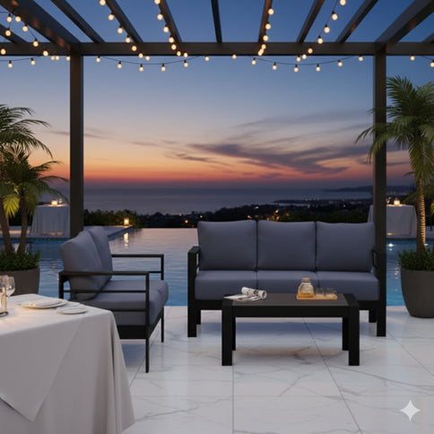 Outdoor Patio Set, All-Weather, Thick Cushions