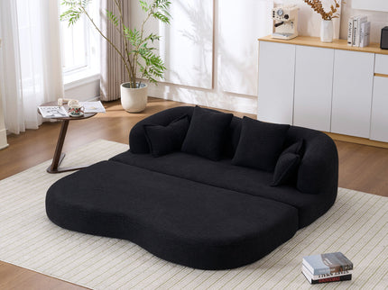 Foldable Sofa Bed, Boneless Couch Convertible Sleeper With 4 Pillows