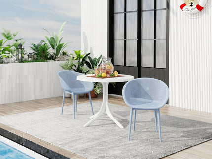 2 Piece Durable Single Chair With Hollow Out Design