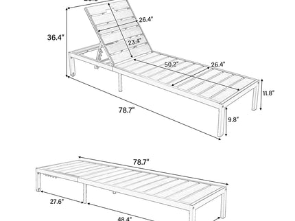 Outdoor Chaise With Adjustable Backrest