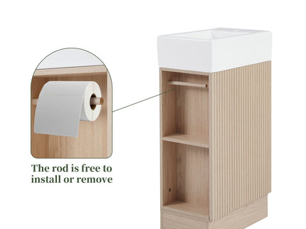 Modern Bathroom Vanity With Sink And 2 Tier Shelf