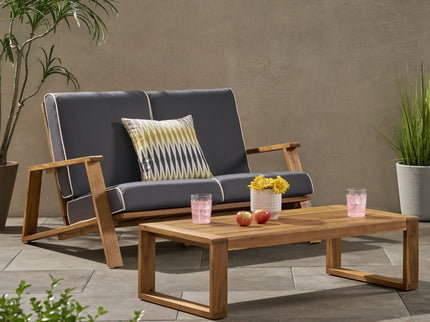 Paloma - Contemporary Loveseat And Coffee Table Set With Weather Resistant Cushions