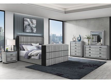 Isaiah - 5 Piece Bedroom Set With TV Lift-LED, Speakers And Fireplace