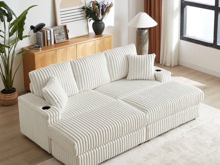 3 Seater Sofa With 2 Ottomans For Living Room