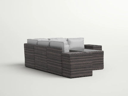 Modern Patio Rattan Sectional Set With Cushions
