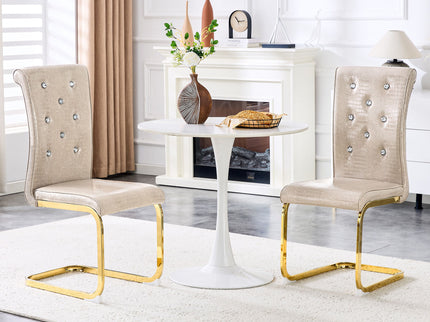 Elegant Design Alligator Skin Upholstered Dining Chairs