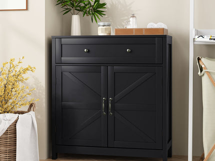 Farmhouse Storage Cabinet With Drawer And Adjustable Shelf