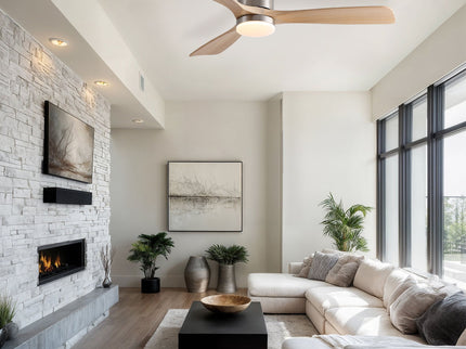 Low Profile Flush Mount Intergrated LED Ceiling Fan With Light And Silent Reversible Motor