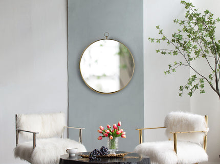 Round Mirror, Circle Mirror With Iron Frame For Living Room Bedroom Vanity Entryway, Hallway